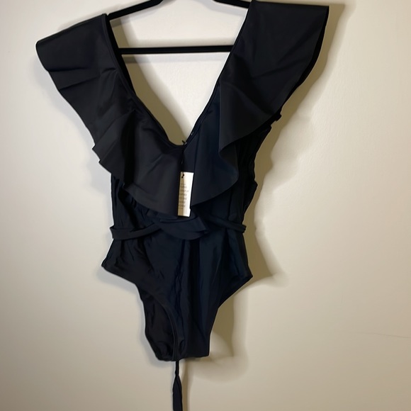 Eloquii Black Ruffle Swimsuit - Picture 7 of 11